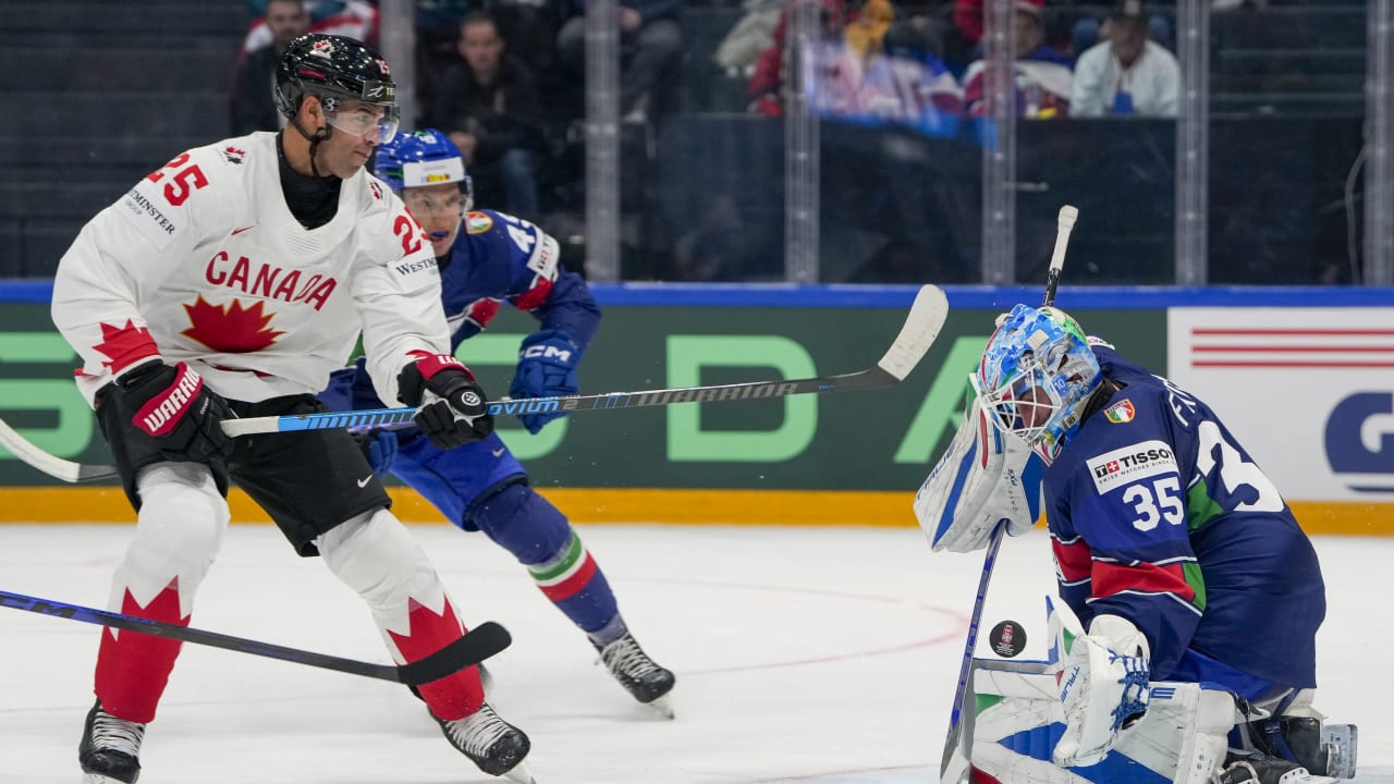 WORLDS: Bouchard collects first goal & Nurse adds an assist in Canada's 6-0 shutout of Italy