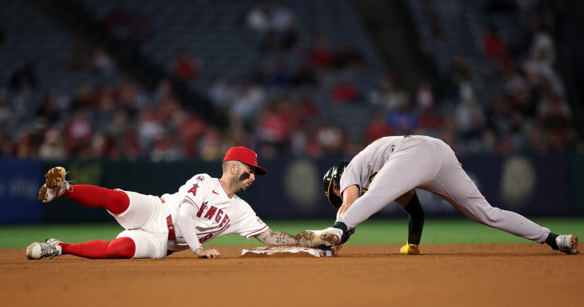 Spiraling Angels botch double play, sealing loss to Athletics