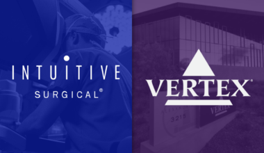 Intuitive Surgical and Vertex Pharmaceuticals logos.