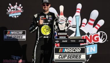 Shane Van Gisbergen, driver of the #97 Superfile Chevrolet, celebrates in victory lane after winning the NASCAR Cup Series Go Bowling at The Glen at Watkins Glen International on May 10, 2026 in Watkins Glen, New York. (Photo by Chris Graythen/Getty Images)