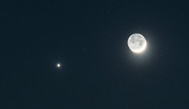 The crescent Moon and Venus over Ossining, New York, USA, 18 May 2026, captured by Chirag Upreti. Equipment: Sony A7R3 camera, Sony 70–200mm lens, Left tripod. Exposure: ISO 1600, f/4.5, 2.5 sec shutter speed