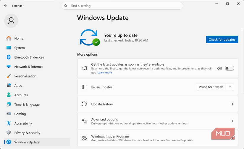 Viewing WIndows Updates