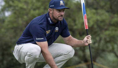 JOHANNESBURG, SOUTH AFRICA - MARCH 22: Bryson DeChambeau of Crushers GC before playing his 3rd shot on 3rd hole during day four of LIV Golf South Africa at The Club at Steyn City on March 22, 2026 in Johannesburg.