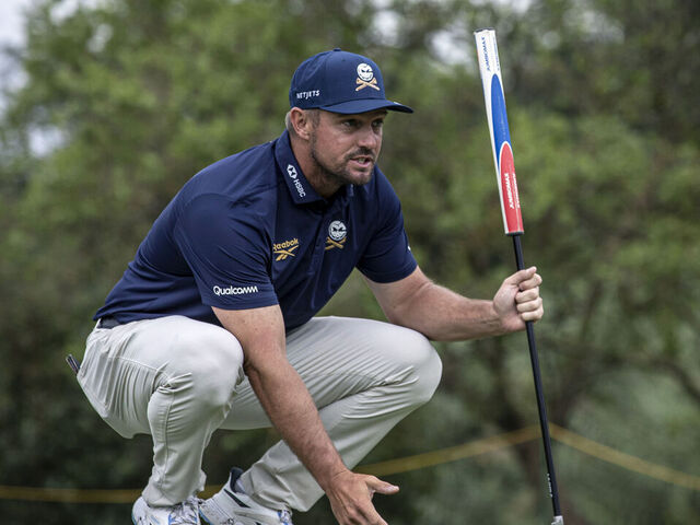 JOHANNESBURG, SOUTH AFRICA - MARCH 22: Bryson DeChambeau of Crushers GC before playing his 3rd shot on 3rd hole during day four of LIV Golf South Africa at The Club at Steyn City on March 22, 2026 in Johannesburg.