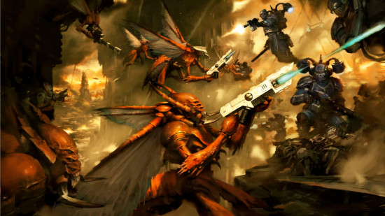warhammer-40k-tau-empire-auxiliary-cadre Art of the T'au Empire's insectoid Vespid aliens from Warhammer 40k