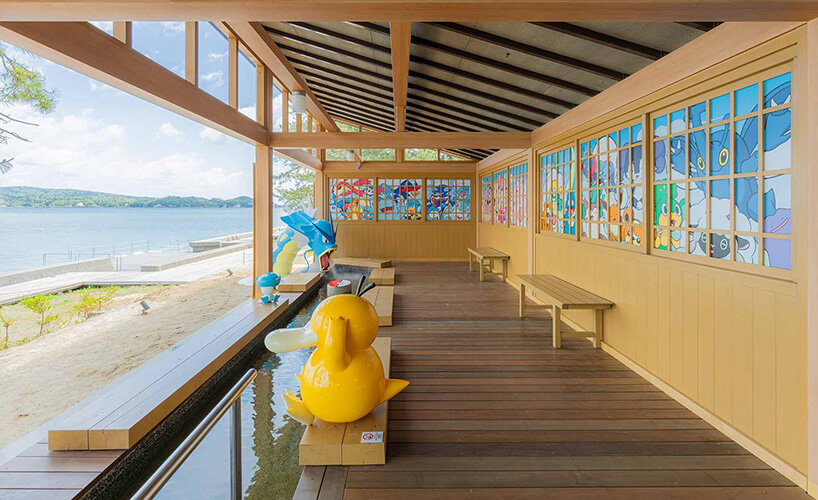 water-type pokémon characters splash into renovated seaside footbath in japan - 4
