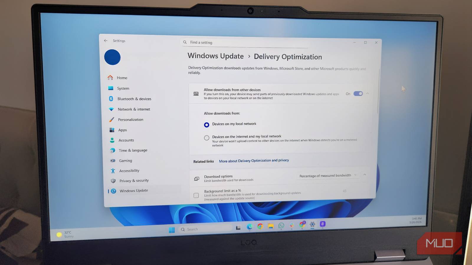 I changed one Windows Update setting and stopped random bandwidth slowdowns completely