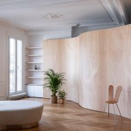 Wood Ribbon apartment by Toledano + Architects