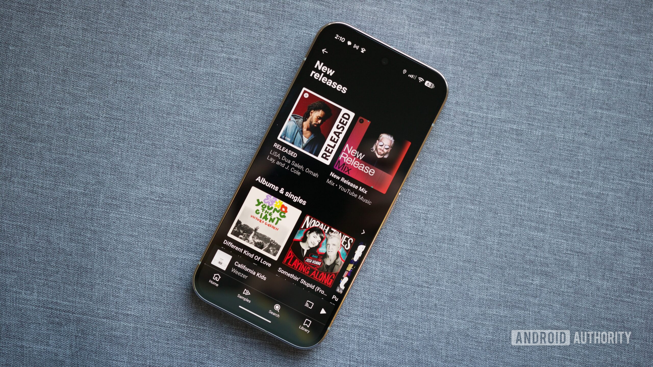 youtube music new releases page hero 1 "New releases" page on the YouTube Music app.