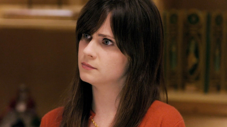 Zooey Deschanel as Margaret Whitesell looks confused on Bones