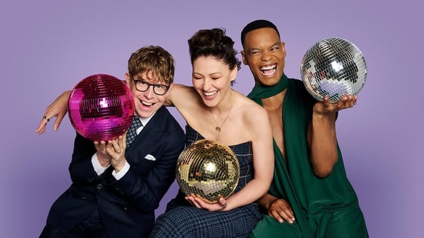 (L-R) Josh Widdicombe, Emma Willis, Johannes Radebe Photo: BBC/Ray Burmiston