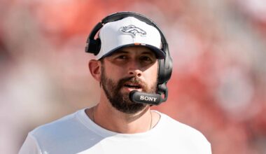 Denver Broncos coach Davis Webb