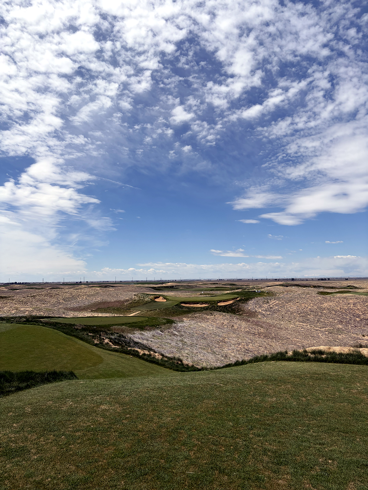 The tee shot at 14 at Rodeo Dunes in Roggen, Colorado