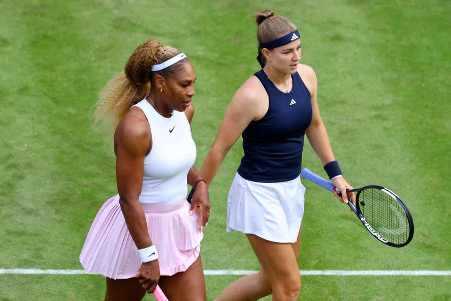 Williams has so far only played doubles, here alongside Muchova
