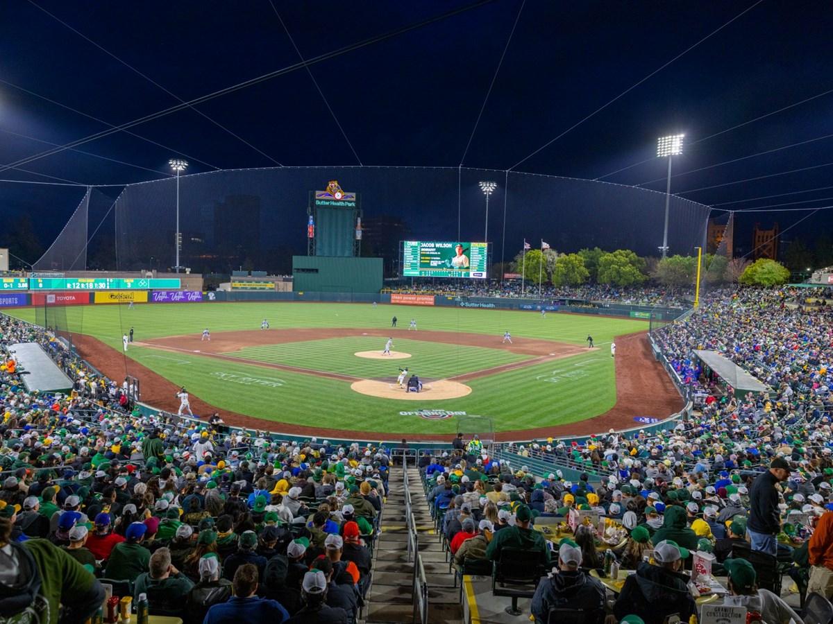 The Athletics played Sutter Health Park in West Sacramento for Opening Day. They lost to the Cubs 18 to 3.