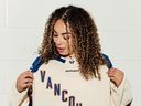 Sarah Nurse wearing PWHL Vancouver jersey.