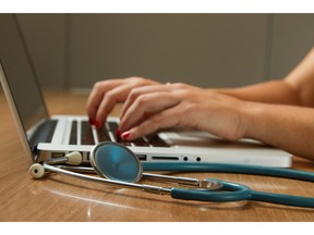 person at a keyboard