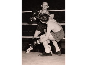 A young Bill Williams showing off his fighting chops during a bout. Williams will be inducted into the Brantford and Area Sports Hall of Recognition as an honouree (boxing).