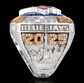 The Toronto Blue Jays' 2025 American League championship ring.