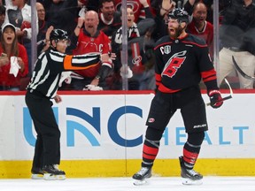 Jordan Staal of the Carolina Hurricanes celebrates