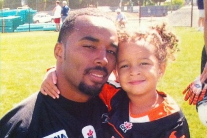 Barron Miles with his daughter Ava when he was a B.C. Lions defensive back from 2005 to '09.