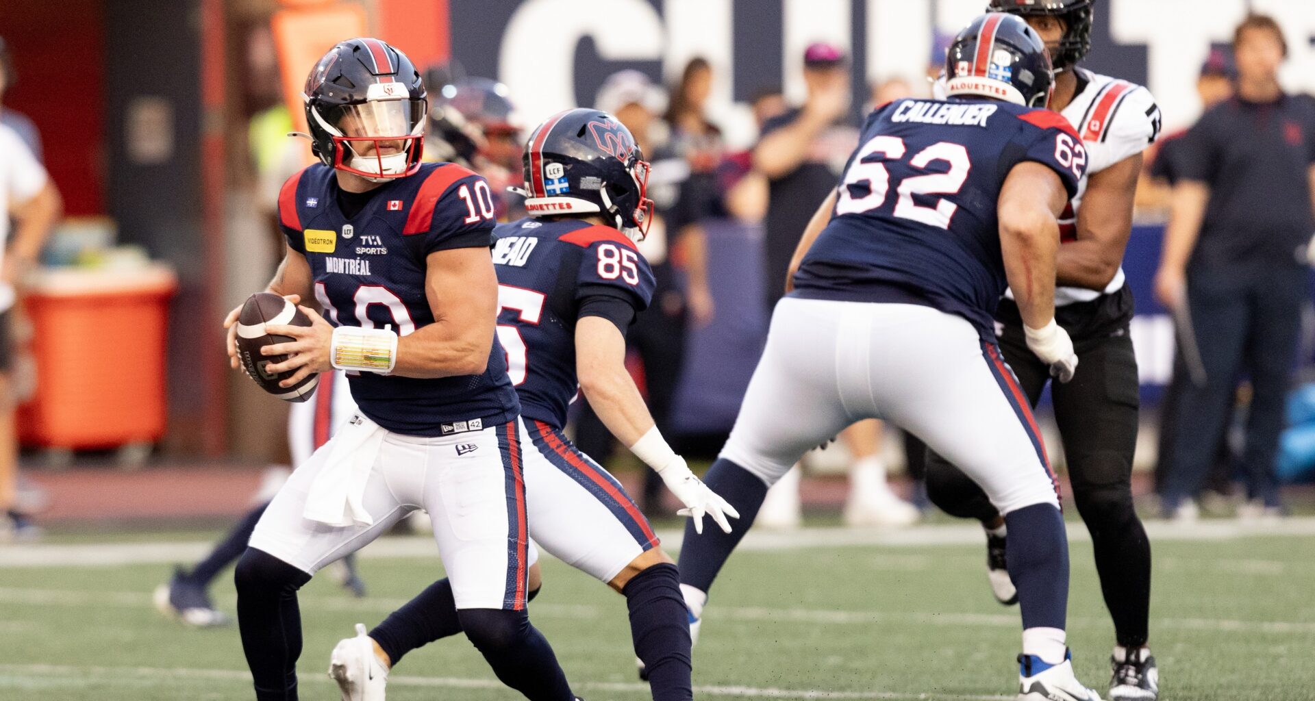 Montreal's Davis Alexander steps back in the pocket.
