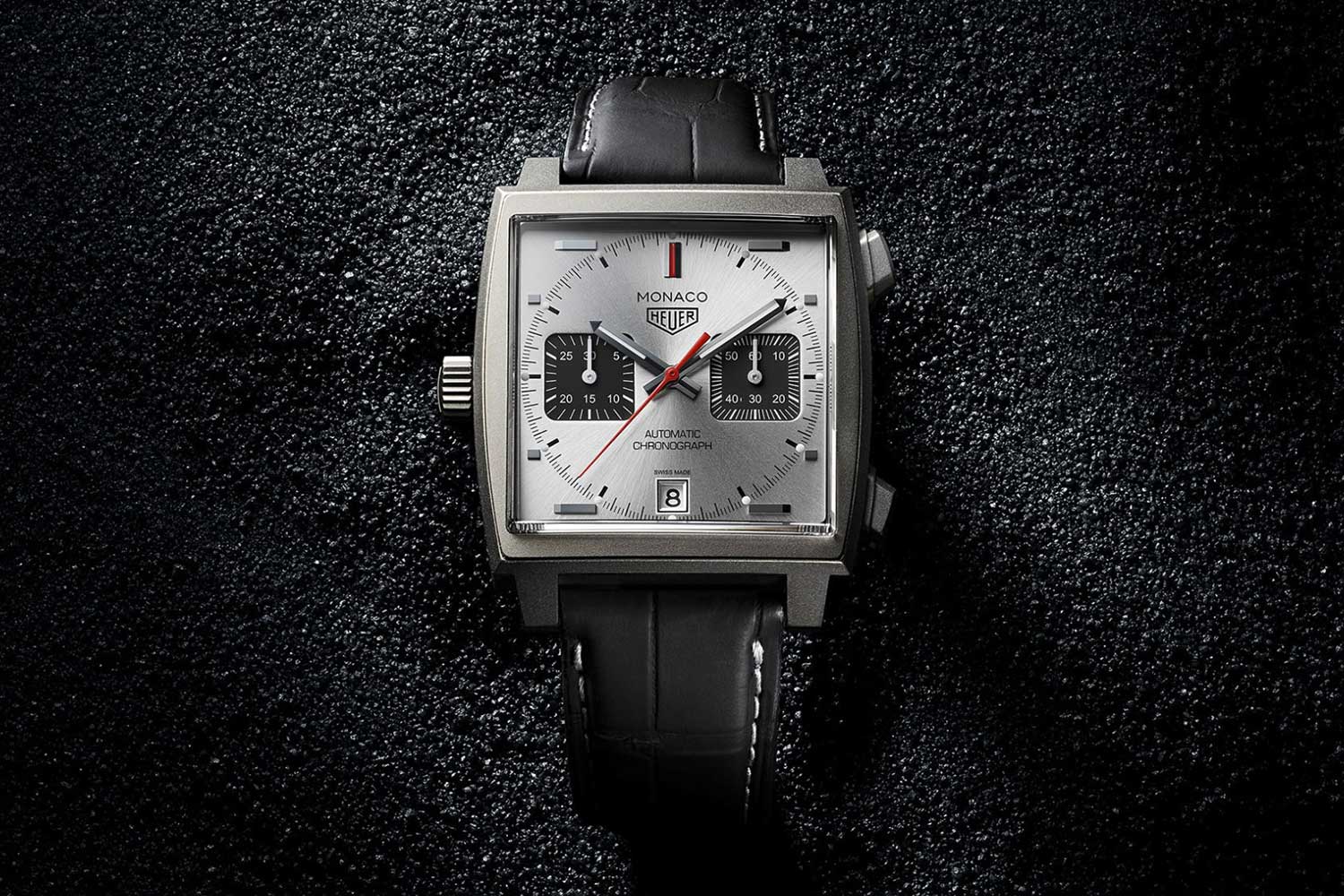 TAG Heuer Monaco Titan in ultra light titanium with a silver dial