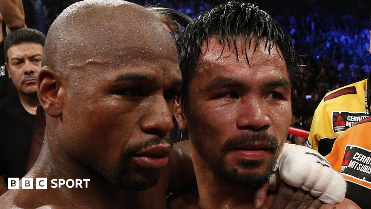 Manny Pacquiao and Floyd Mayweather in 2015