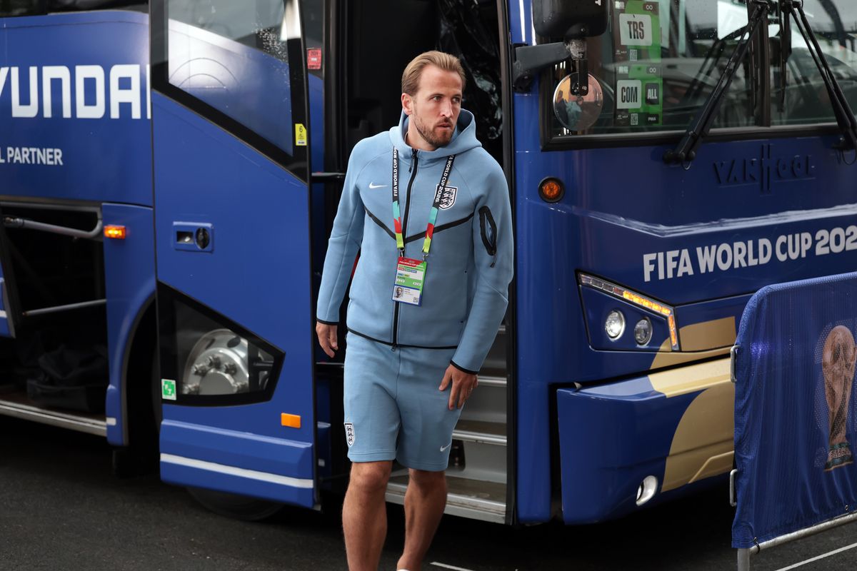 Harry Kane arrives before an England game