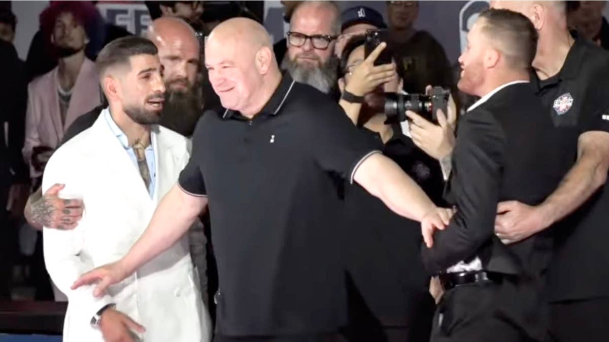 UFC Freedom 250 Press Conference Face-Offs: Topuria shoves Gaethje