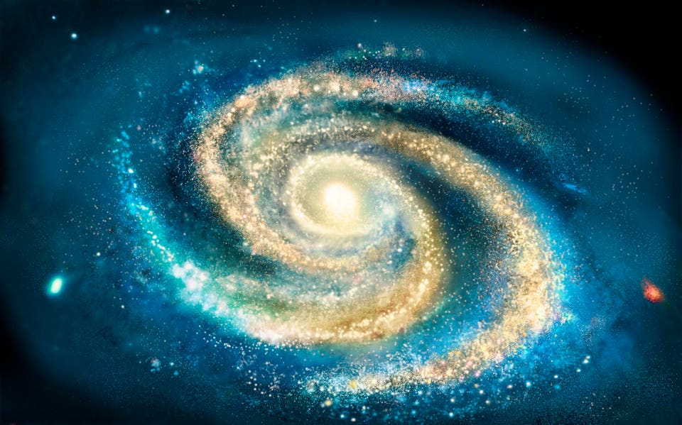 Illustration of the spriralling Milky Way