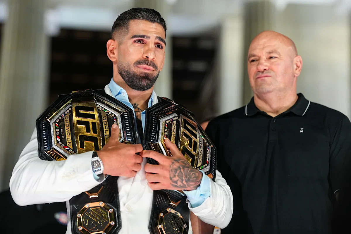 Ilia Topuria, Justin Gaethje forced apart after heated UFC Freedom 250 presser clash: 'Emotional little animal'