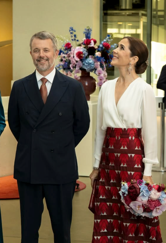 Queen Mary and King Frederik admired the museum's striking architecture during the inauguration of The Dome, a new permanent installation by artist James Turrell.