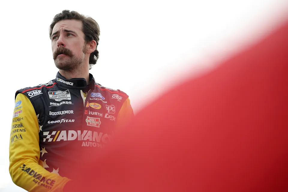LEBANON, TENNESSEE - MAY 31: Ryan Blaney, driver of the #12 Advance Auto Parts Ford, waits on the grid prior to the NASCAR Cup Series Cracker Barrel 400 at Nashville Superspeedway on May 31, 2026 in Lebanon, Tennessee. (Photo by Jonathan Bachman/Getty Images)
