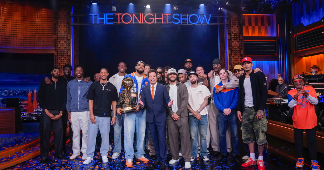 Knicks Celebrate Their N.B.A. Title on ‘The Tonight Show’