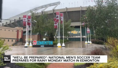 "We'll be prepared": National men's soccer team prepares for rainy Monday match in Edmonton