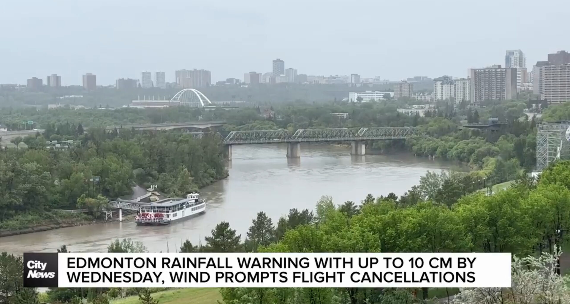 Edmonton rainfall warning with up to 10cm by Wednesday, wind prompts flight cancellations