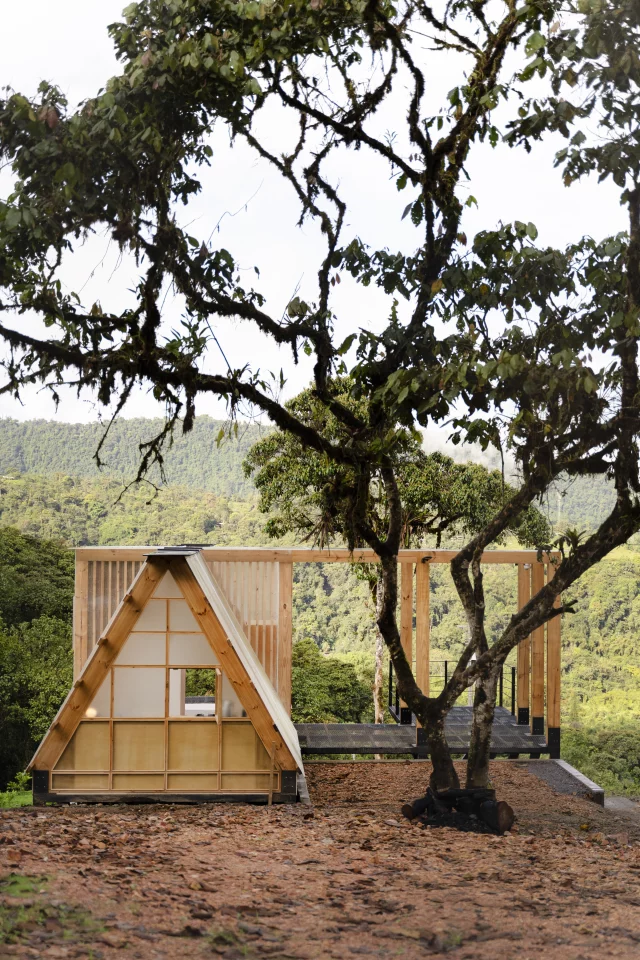 A lightweight timber frame made transport and construction easier in the remote mountain location
