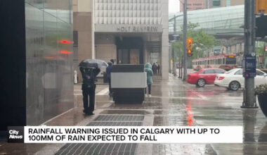 Rainfall warning issued in Calgary with up to 100mm of Rain expected to fall