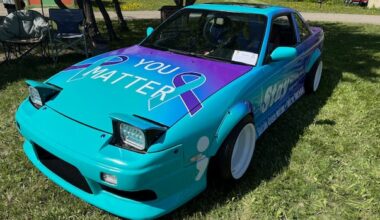 Fort St. John couple driving teal and purple car to destigmatize mental health, prevent suicide
