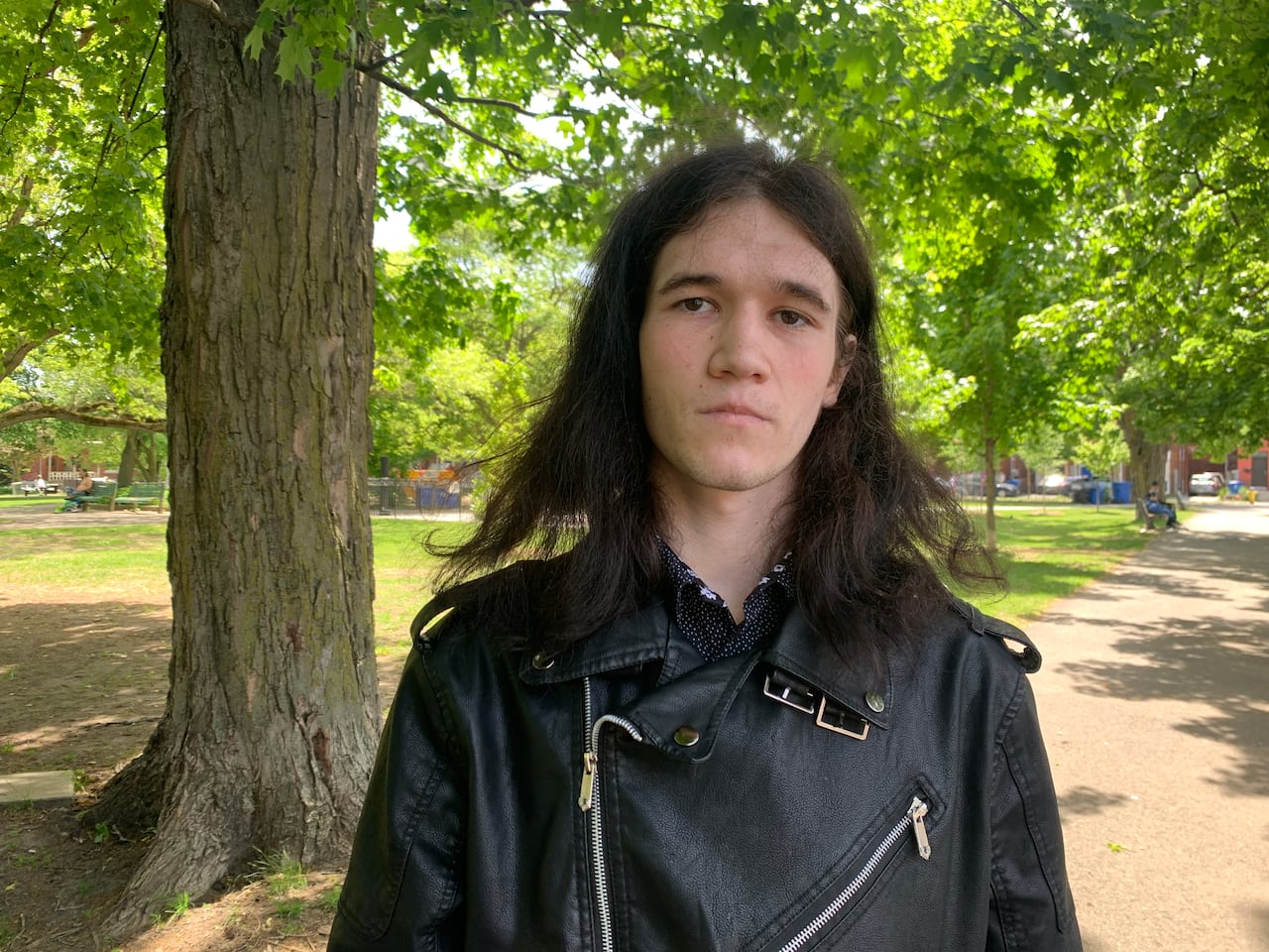 a man in a leather jacket