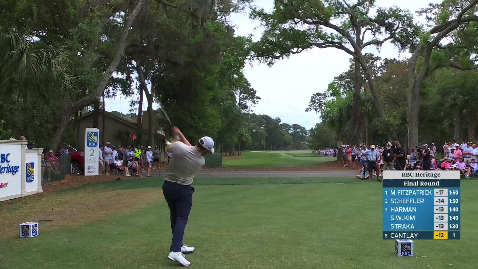 Patrick Cantlay holes 65-foot shot for eagle on No. 2 at RBC Heritage