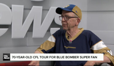 70 year CFL tour for Winnipeg Blue Bomber super fan