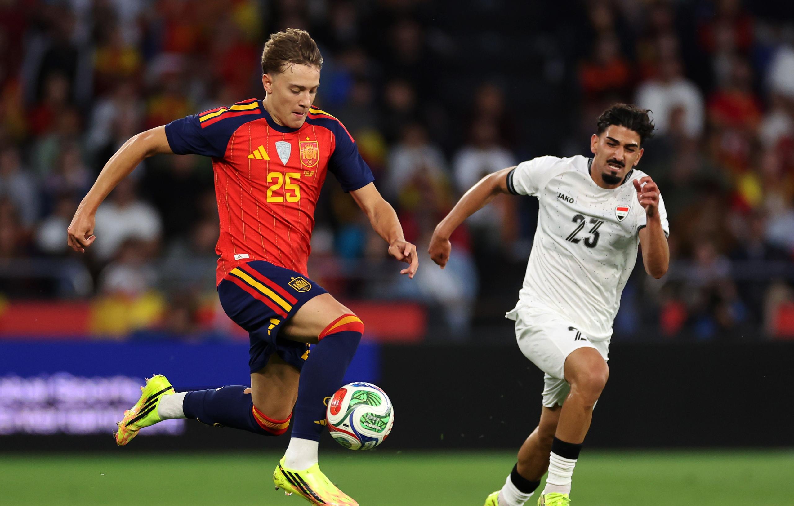 Spain settled for a 1-1 draw with Iraq on Thursday