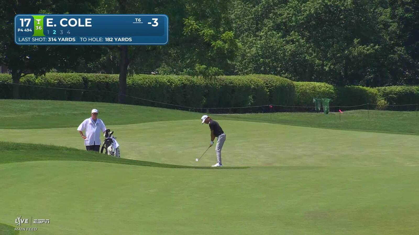 Eric Cole's 186-yard approach sets up birdie on No. 17 at the Memorial