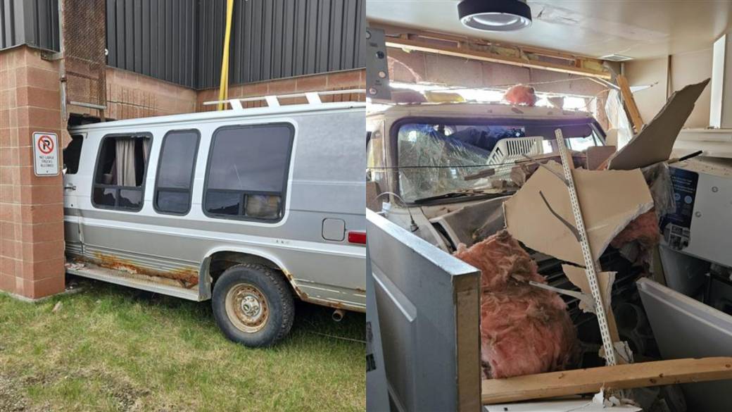 Click to play video: 'Stony Plain daycare evacuated after van hits building, gas leak detected'