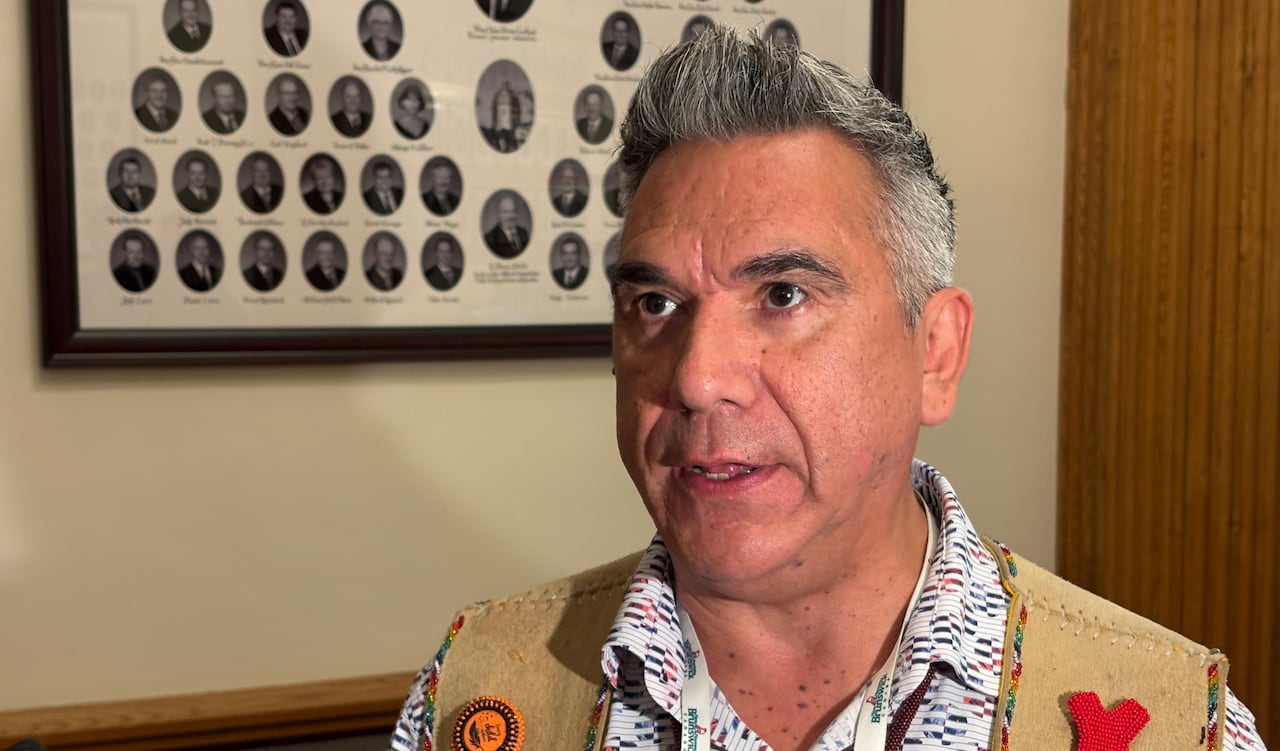 A man with short greying hair speaking.
