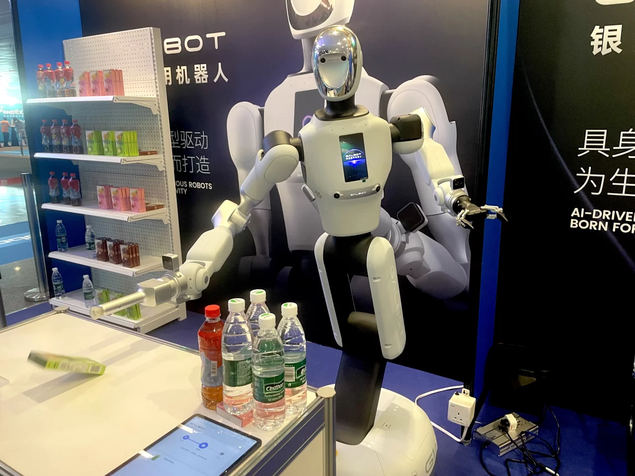 Galbot's G1 can retrieve items from shelves and deliver them to customers. But the experience felt a little like ordering a snack from a sleep-deprived convenience-store worker at 3am