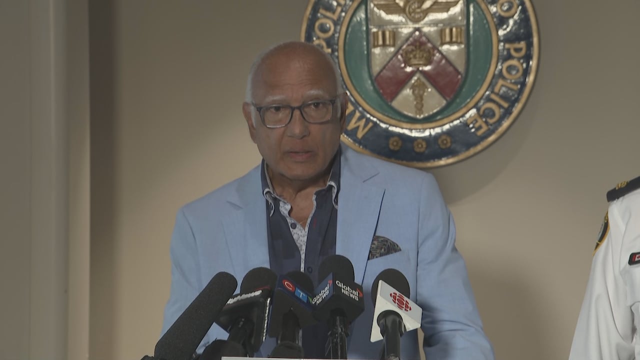 Coun. Vincent Crisanti speaks at a Toronto police news conference.