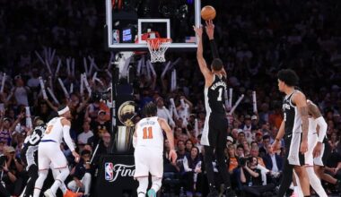 Victor Wembanyama carries Spurs to 115-111 win that cuts Knicks' NBA Finals lead to 2-1